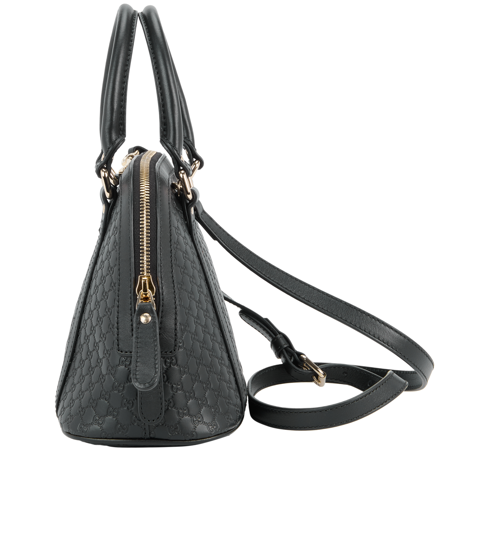 Microguccisima Dome Bag, &pound;595, Handbags, Black, Leather, Bottom view